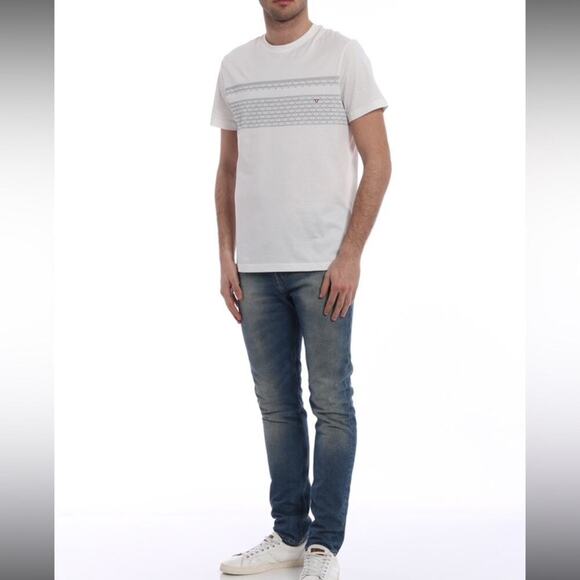 SALVATORE FERRAGAMO White
Cotton Logo Printed T-Shirt - Size M - Picture 10 of 11